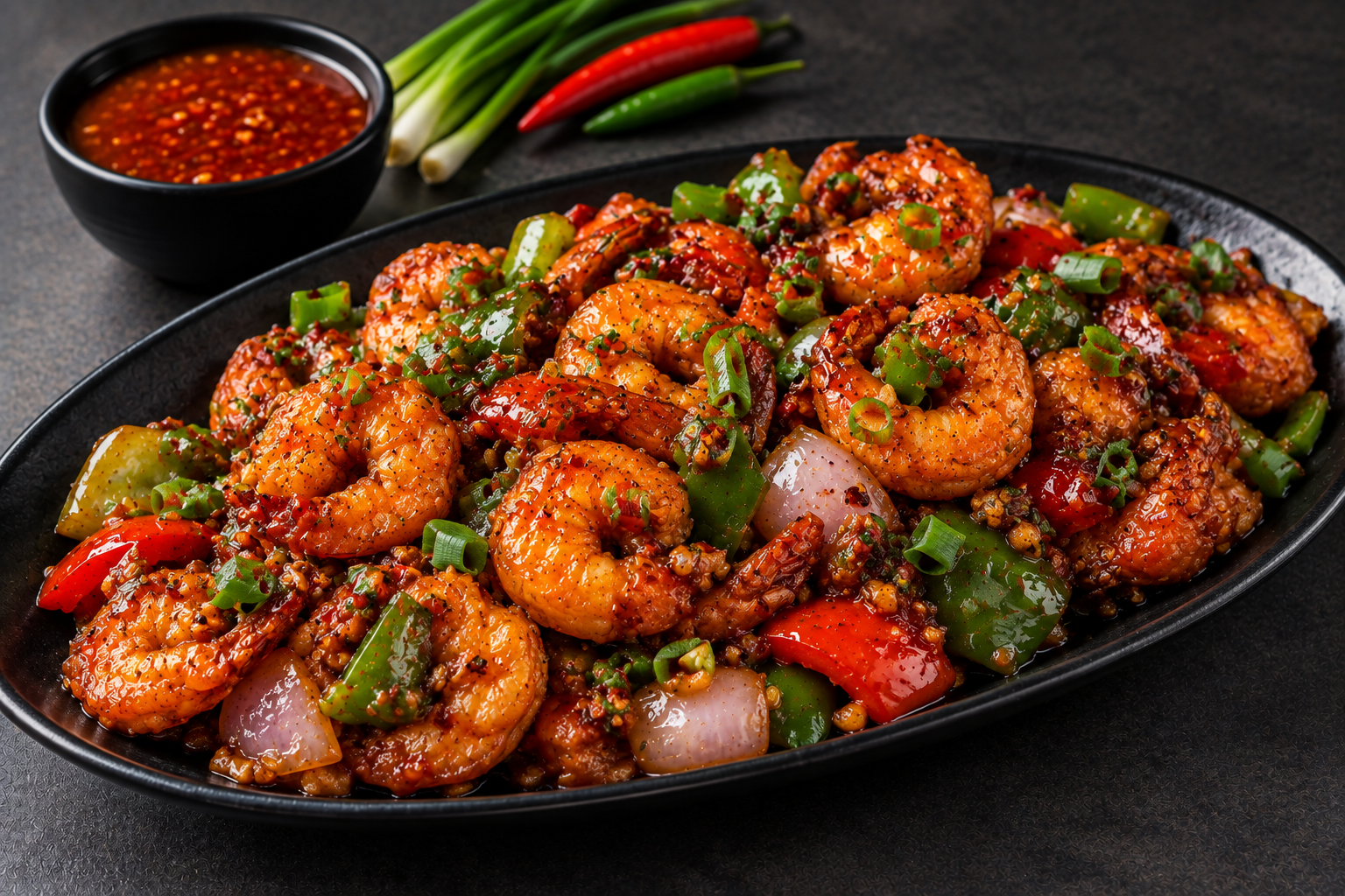 Spicy Chilli Prawns with Peppers Chilli Prawns - Image 1